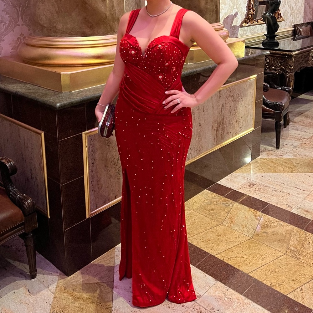 Red Evening Gown designed by Minna Fashion (European Designer located in Kosovo)